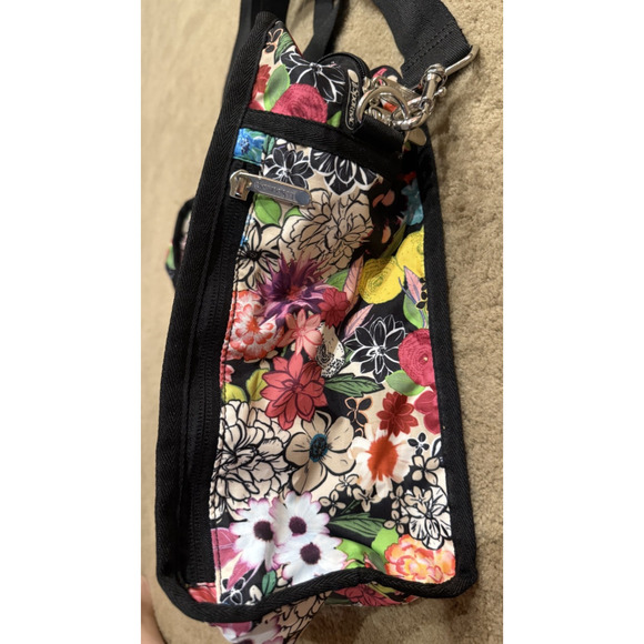 NWT LeSportsac Gabrielle Box Tote, Floral Delight Suitcase Sleeve Adj Strap - Picture 4 of 14